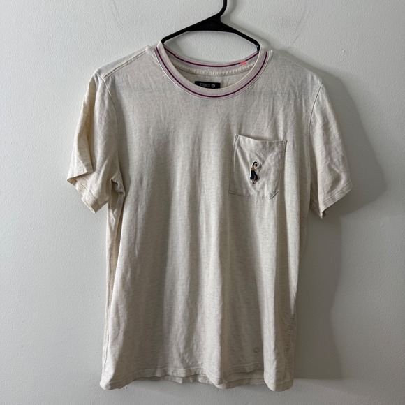 Stance Tops - Stance Butter Blend womens Medium Cream Hula Girl Embroidered Pocket T-Shirt